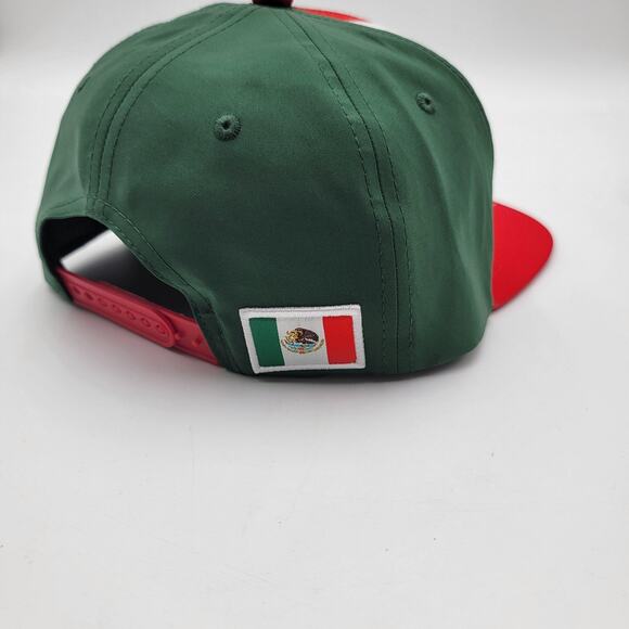 Hecho En Mexico Hat Cap Snap Back Green Red Eagle Flag Embroidered Mens Zion - Picture 8 of 8